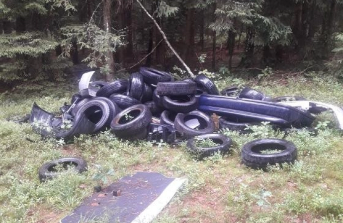 Opony, odpady budowlane, śmieci z gospodarstw domowych wyrzucone wprost do lasu – leśnicy wciąż borykają się z tym problemem.